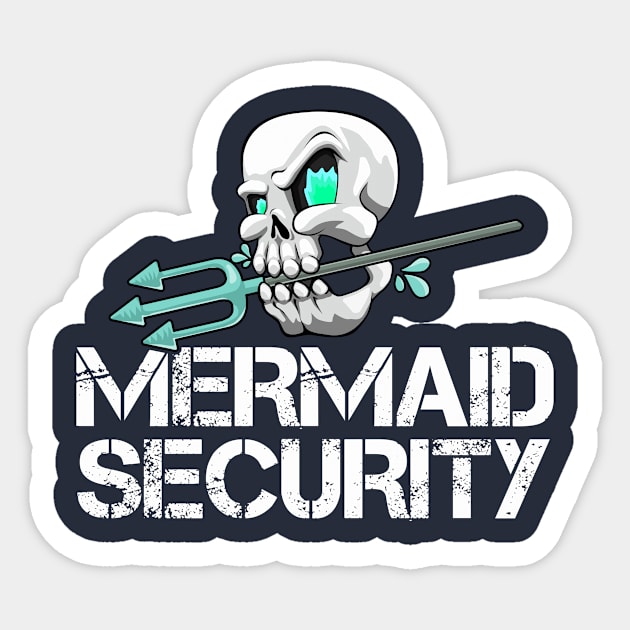 Mermaid Security Shirt Men Pirate Skull Swim Team Swimmer Sticker by 14thFloorApparel